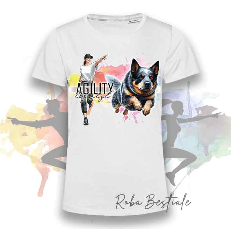 T-Shirt AGILITY Lifestyle - AUSTRALIAN CATTLE DOG Blue - Design "GIRL" o "BOY"