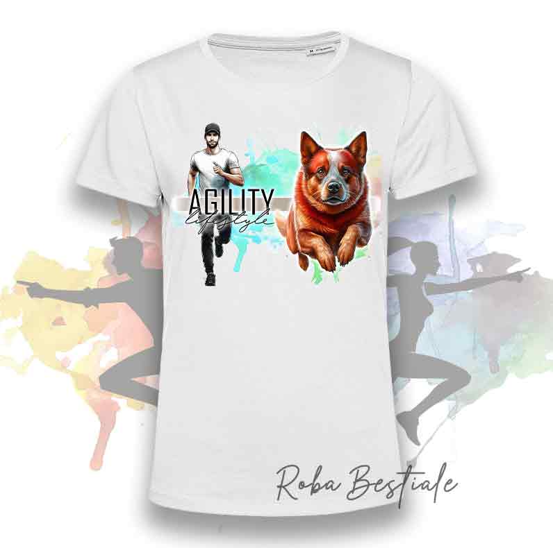 AGILITY Lifestyle T-Shirt - AUSTRALIAN CATTLE DOG Red - "GIRL" or "BOY" Design