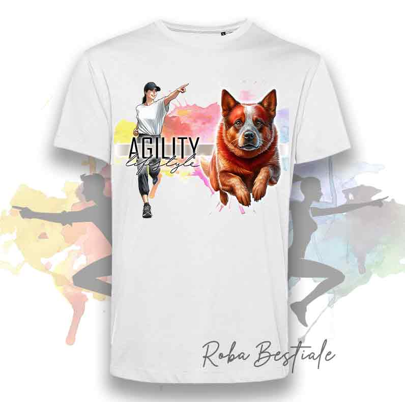 AGILITY Lifestyle T-Shirt - AUSTRALIAN CATTLE DOG Red - "GIRL" or "BOY" Design
