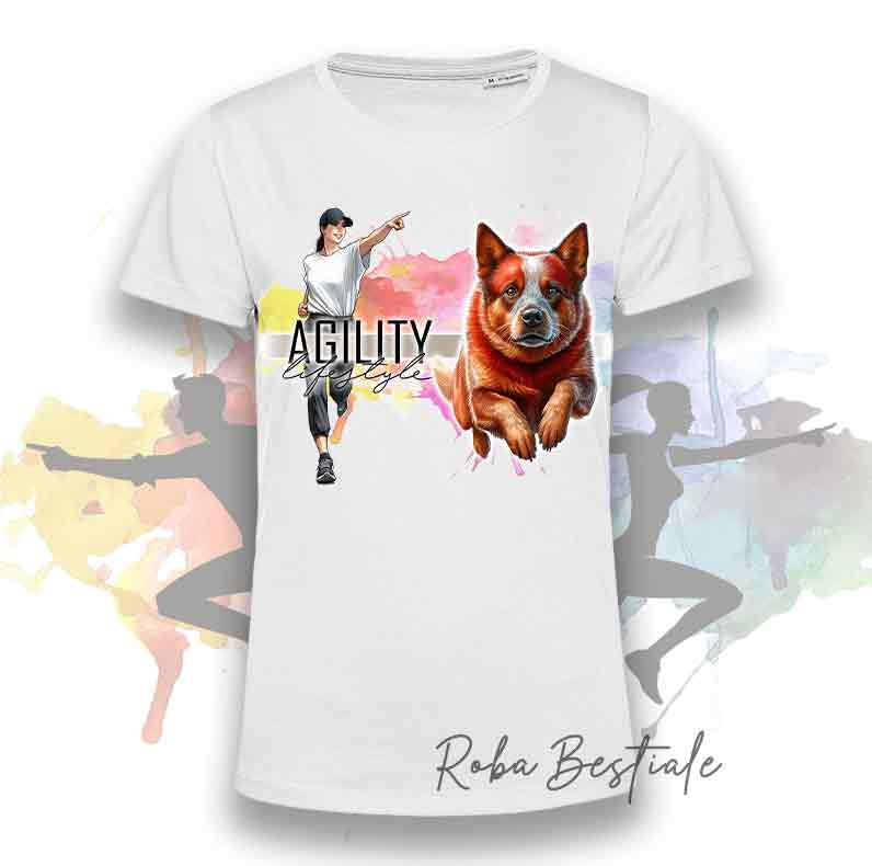 AGILITY Lifestyle T-Shirt - AUSTRALIAN CATTLE DOG Red - "GIRL" or "BOY" Design