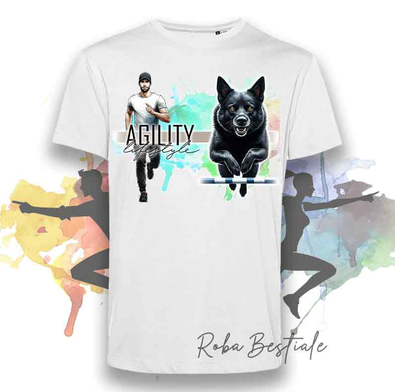AGILITY Lifestyle T-Shirt - AUSTRALIAN KELPIE Black - "GIRL" or "BOY" Design