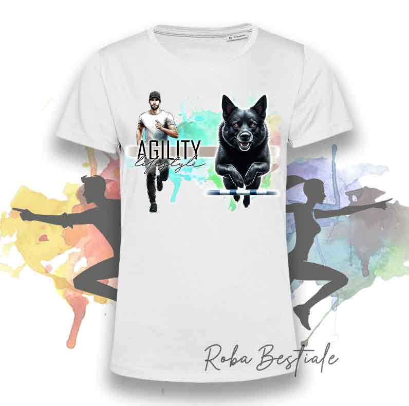 AGILITY Lifestyle T-Shirt - AUSTRALIAN KELPIE Black - "GIRL" or "BOY" Design