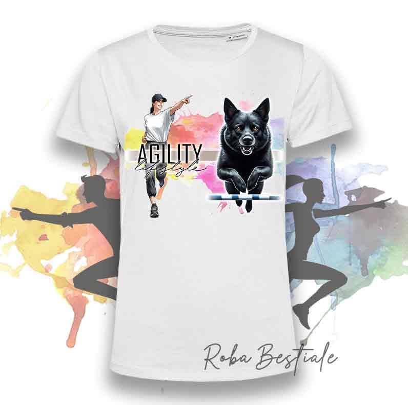 AGILITY Lifestyle T-Shirt - AUSTRALIAN KELPIE Black - "GIRL" or "BOY" Design