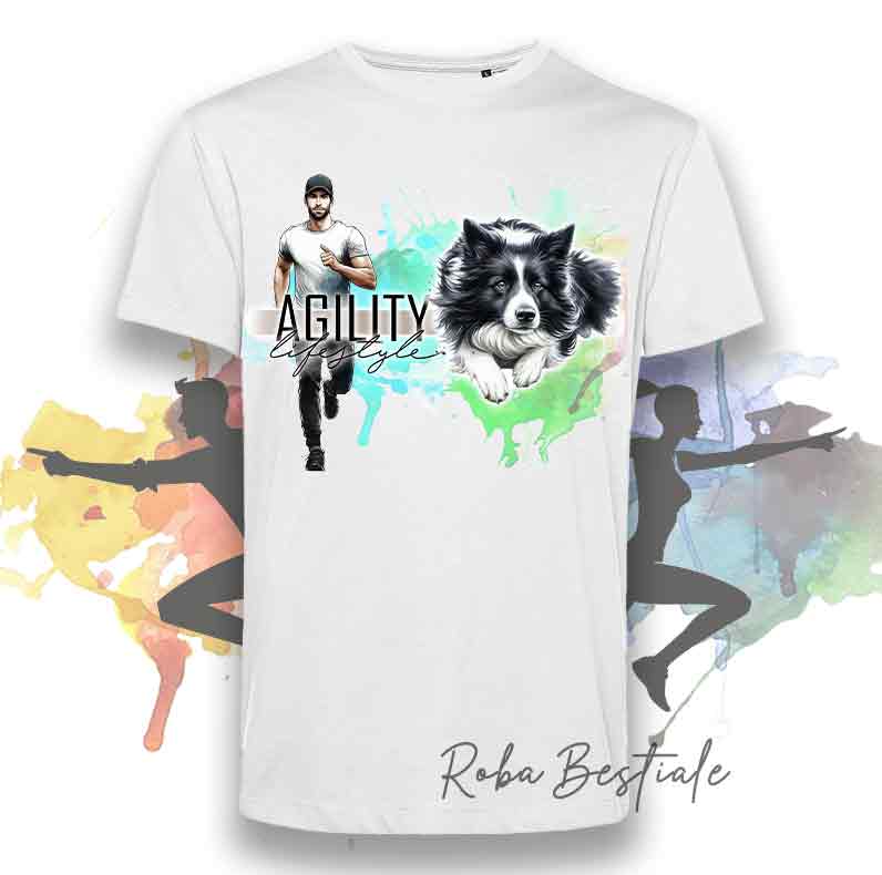 AGILITY Lifestyle T-Shirt - BORDER COLLIE Black & White - "GIRL" or "BOY" Design