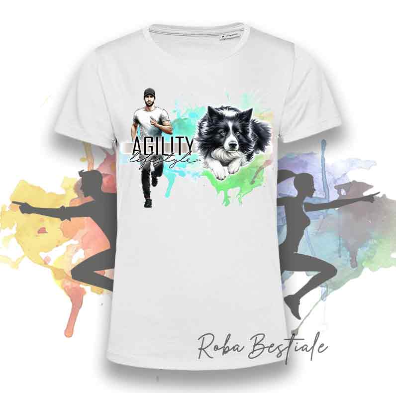 AGILITY Lifestyle T-Shirt - BORDER COLLIE Black & White - "GIRL" or "BOY" Design