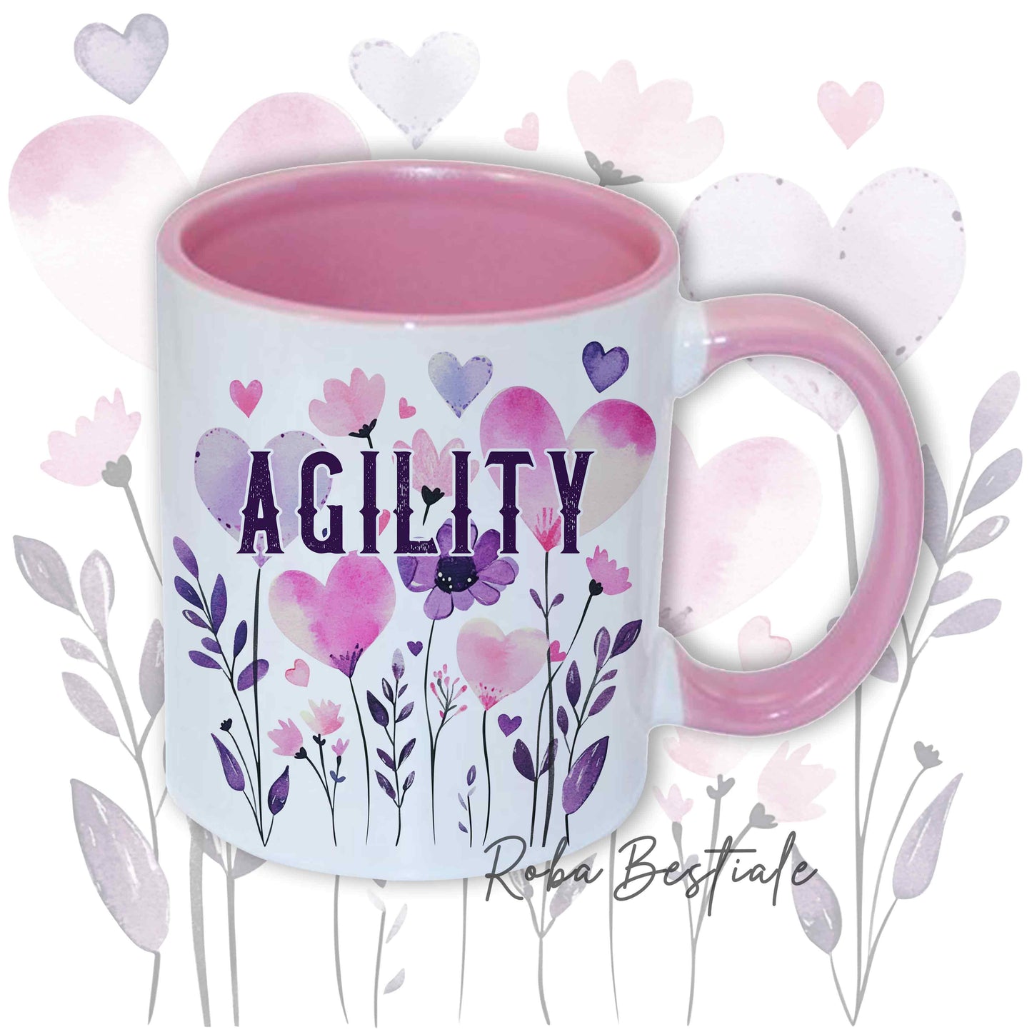 Tazza CANDY - AGILITY - In Ceramica, con manico e interno colorato - 330 ml