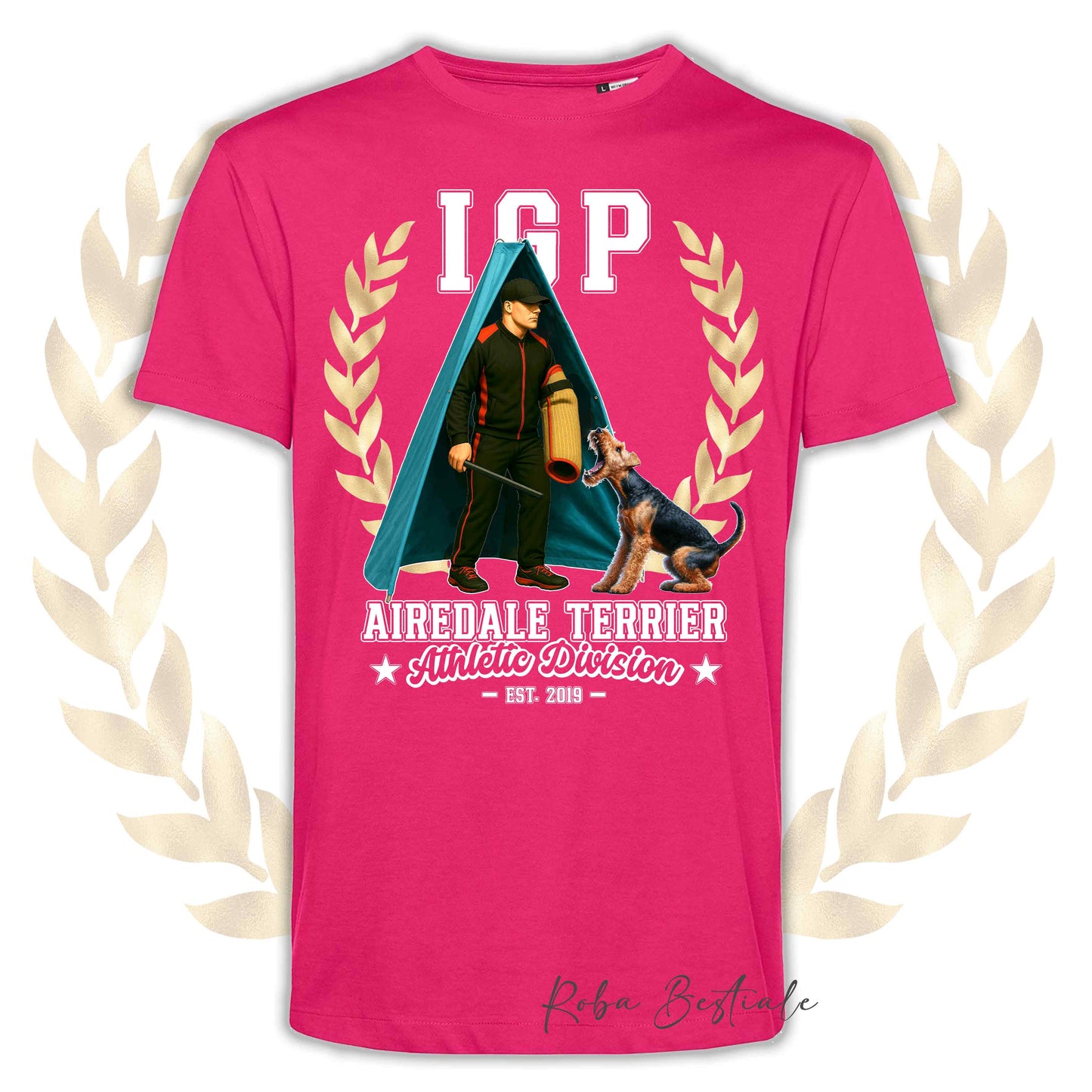 T-Shirt IGP REVIER - AIREDALE TERRIER - Uomo o Donna, disponibile in tanti colori - dalla XS alla 5XL