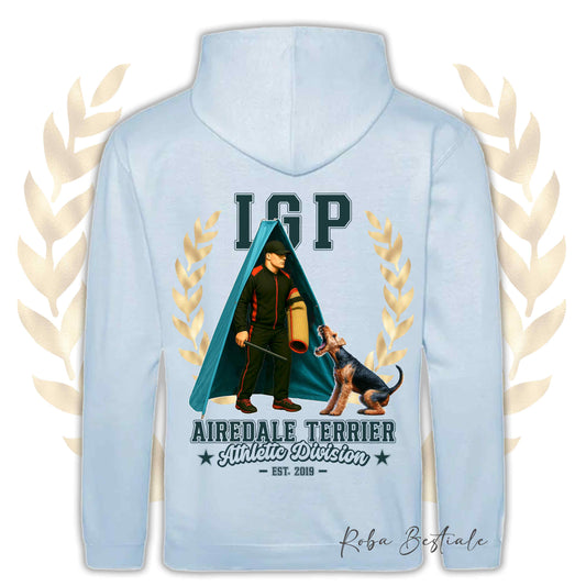 Felpa IGP REVIER - AIREDALE TERRIER - Con Cappuccio e Tasconi, Unisex, in tanti colori - dalla XS alla 5XL
