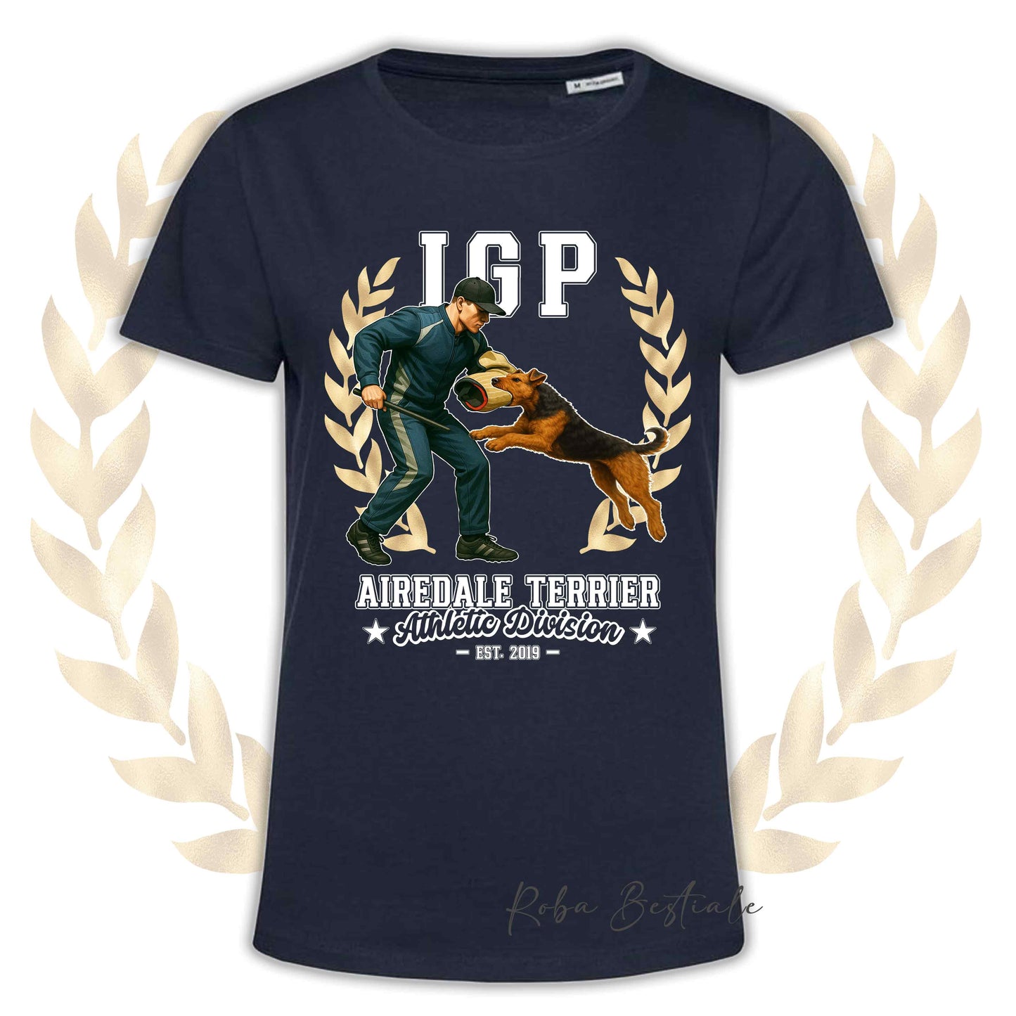 T-Shirt IGP ATTACK - AIREDALE TERRIER - Uomo o Donna, disponibile in tanti colori - dalla XS alla 5XL