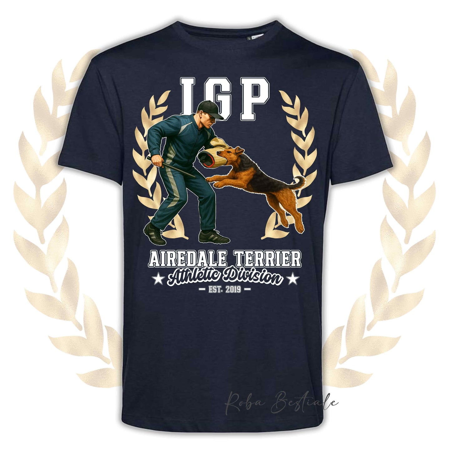 T-Shirt IGP ATTACK - AIREDALE TERRIER - Uomo o Donna, disponibile in tanti colori - dalla XS alla 5XL