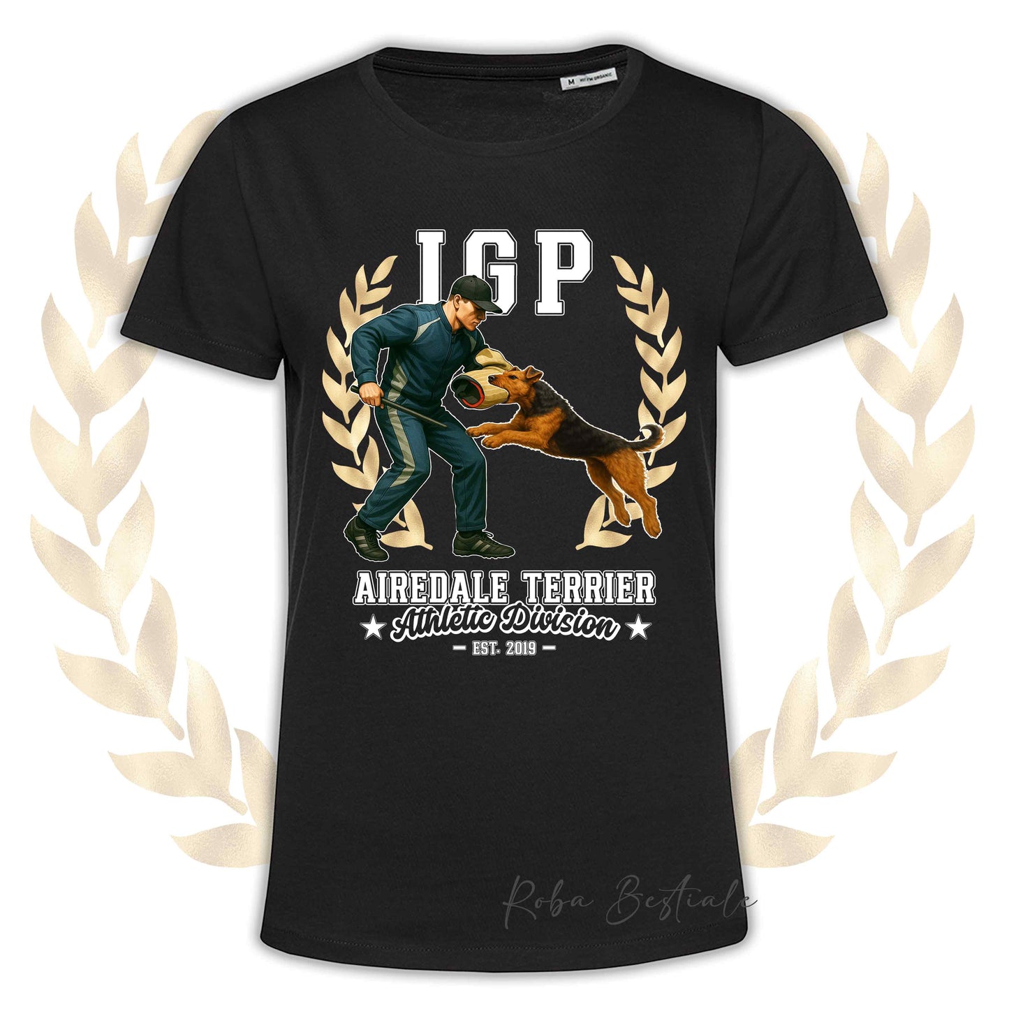 T-Shirt IGP ATTACK - AIREDALE TERRIER - Uomo o Donna, disponibile in tanti colori - dalla XS alla 5XL