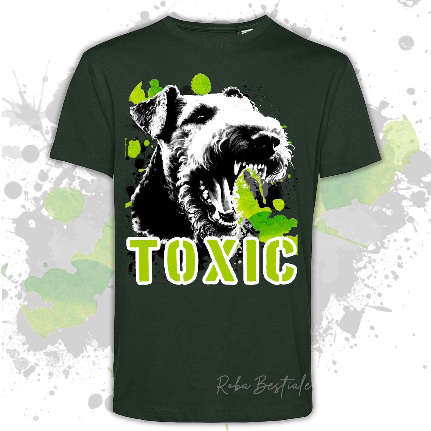 T-Shirt TOXIC - AIREDALE TERRIER - Uomo o Donna, disponibile in tanti colori - dalla XS alla 5XL