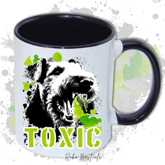 Tazza TOXIC - AIREDALE TERRIER - In Ceramica, con manico e interno in diversi colori - 330 ml