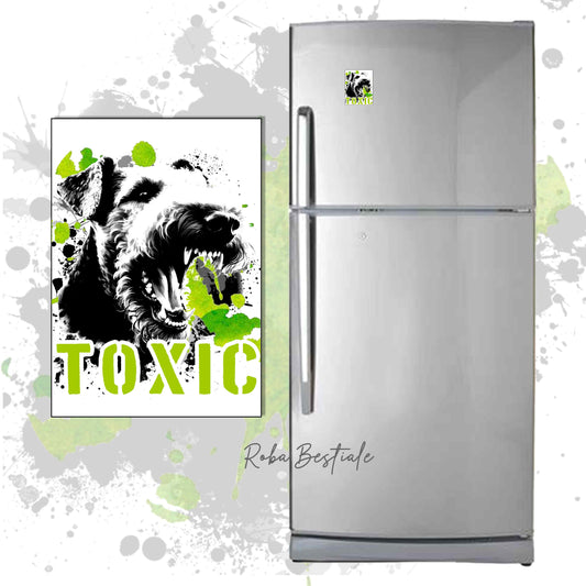Magnete TOXIC - AIREDALE TERRIER - in MDF - 7x5 cm