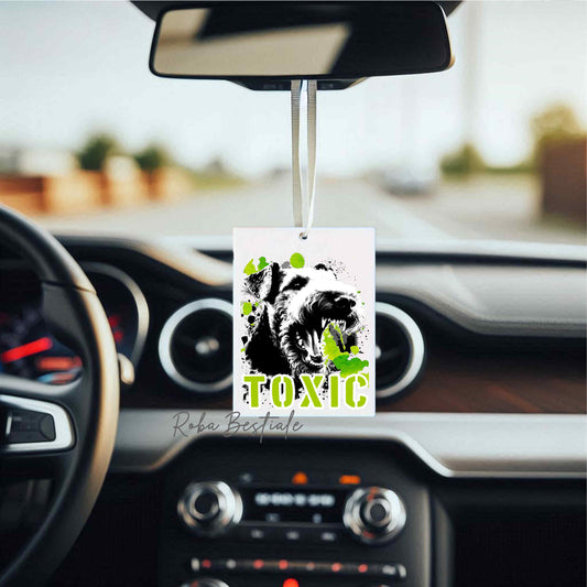 Deodorante Auto TOXIC - AREDALE TERRIER - In Feltro, con cordino - 7,5 x 10 cm