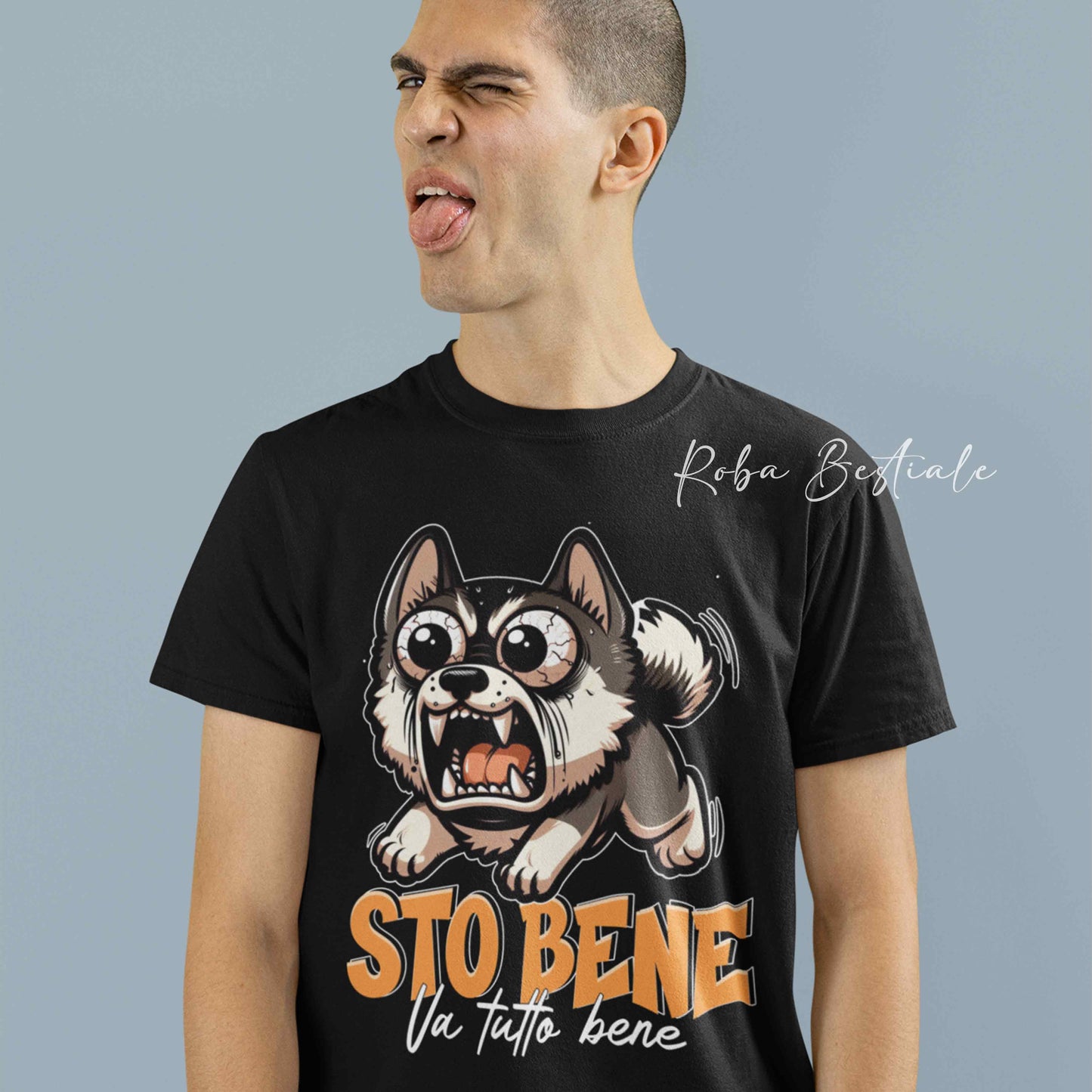 T-Shirt BONKERS - STO BENE - AKITA AMERICANO - Uomo o Donna - dalla XS alla 5XL
