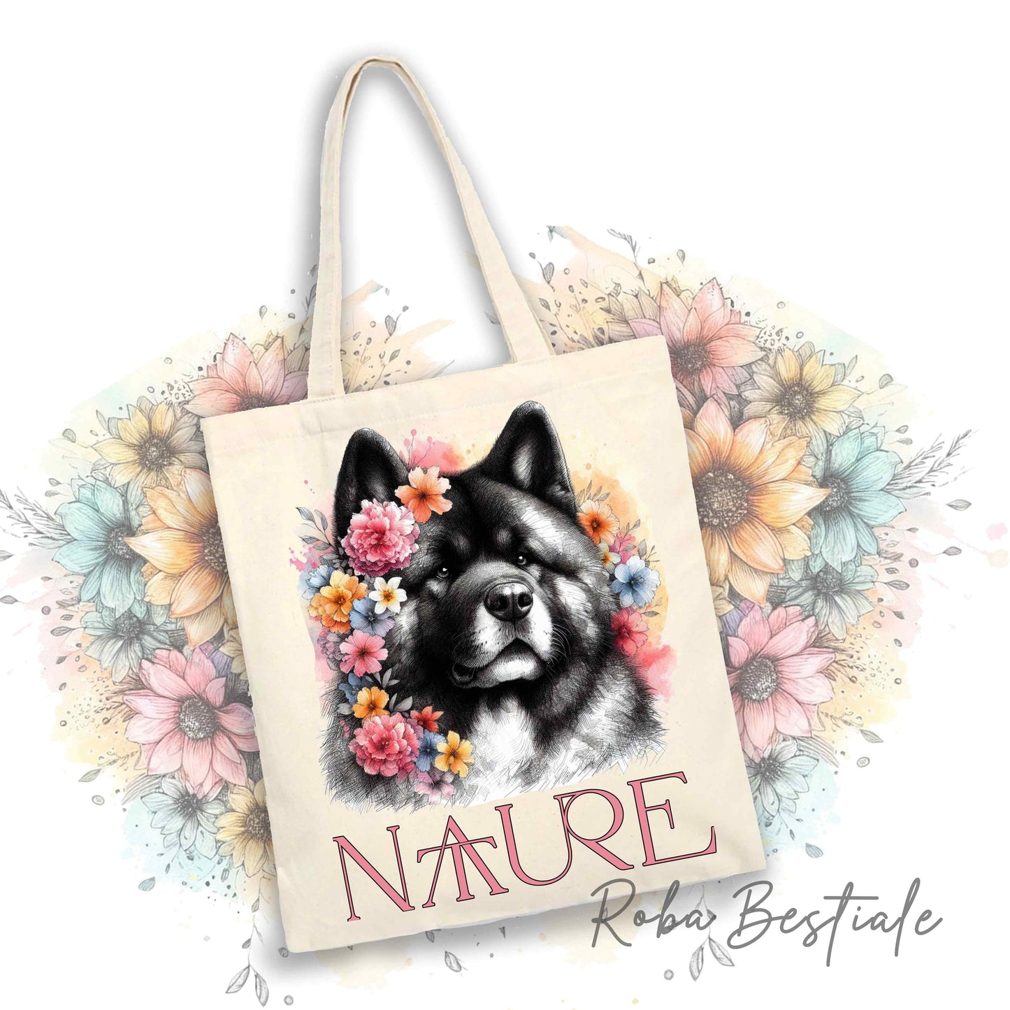 Shopper NATURE - AKITA AMERICANO - Diversi colori disponibili, 100% Cotone