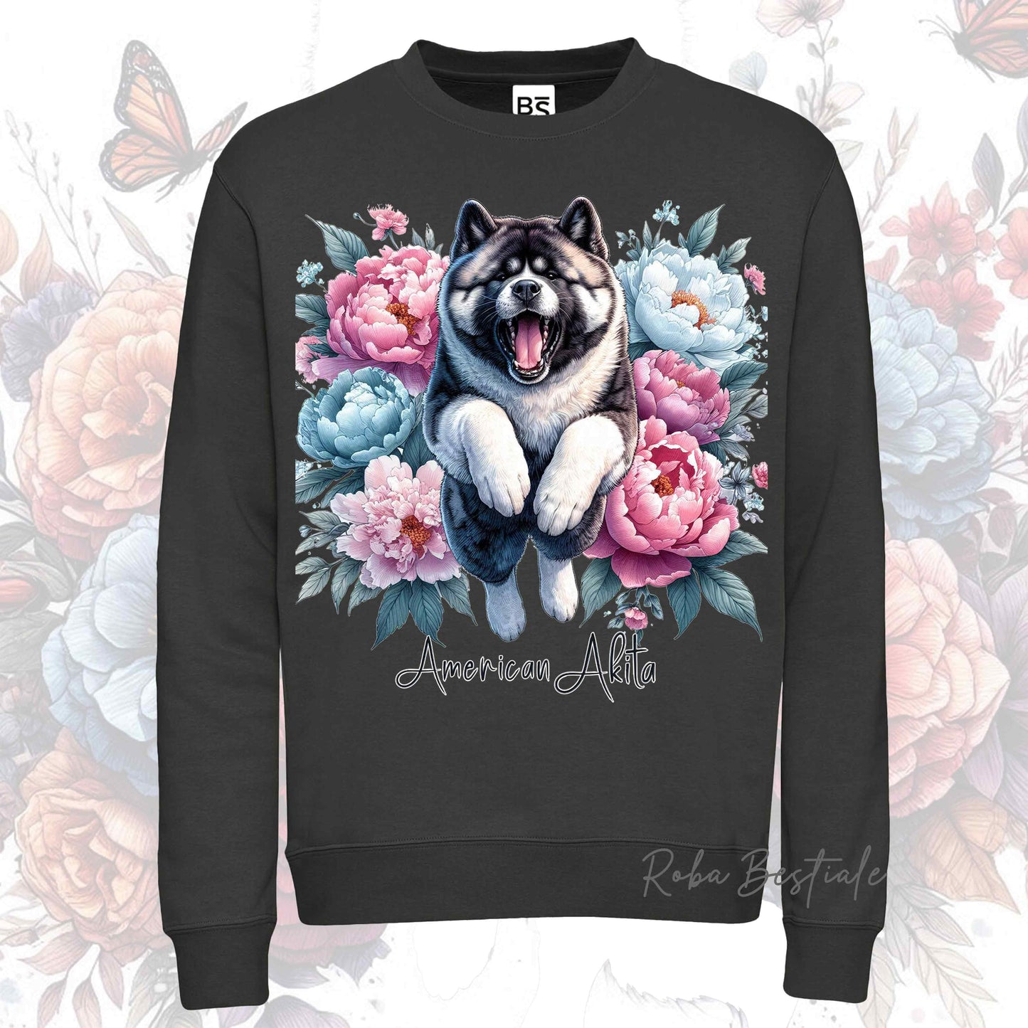 Felpa Invernale PEONY - AKITA AMERICANO - Girocollo, Unisex, in tanti colori! - dalla XS alla 3XL