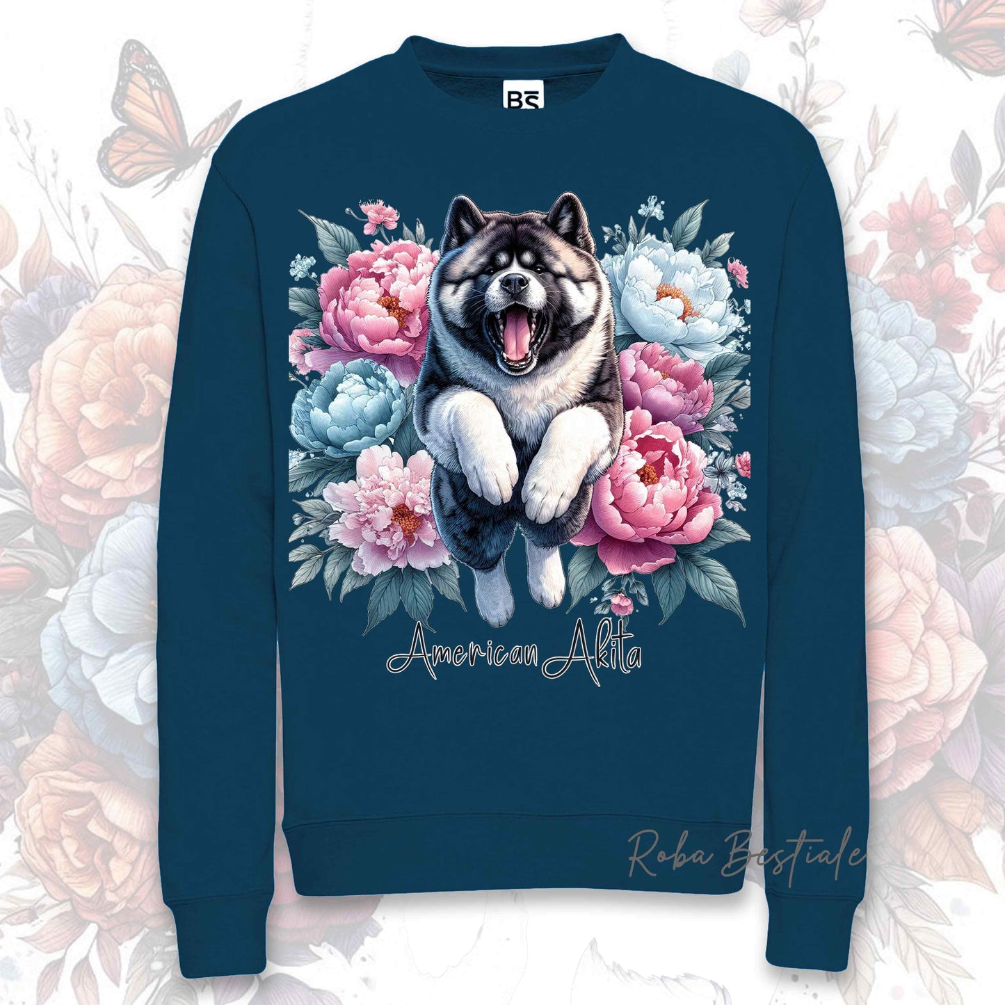 Felpa Invernale PEONY - AKITA AMERICANO - Girocollo, Unisex, in tanti colori! - dalla XS alla 3XL