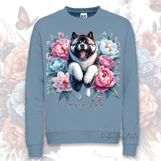Felpa Invernale PEONY - AKITA AMERICANO - Girocollo, Unisex, in tanti colori! - dalla XS alla 3XL