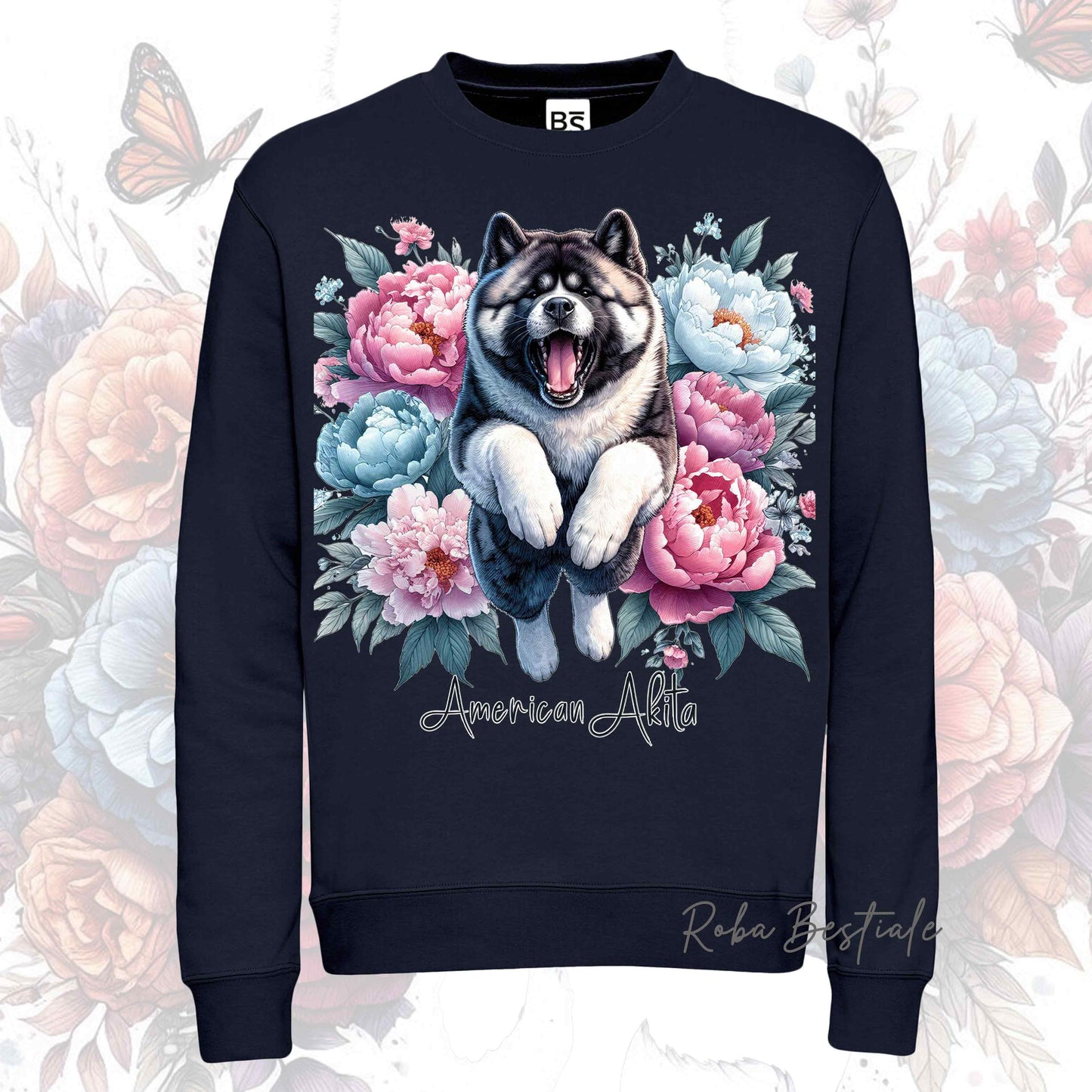 Felpa Invernale PEONY - AKITA AMERICANO - Girocollo, Unisex, in tanti colori! - dalla XS alla 3XL
