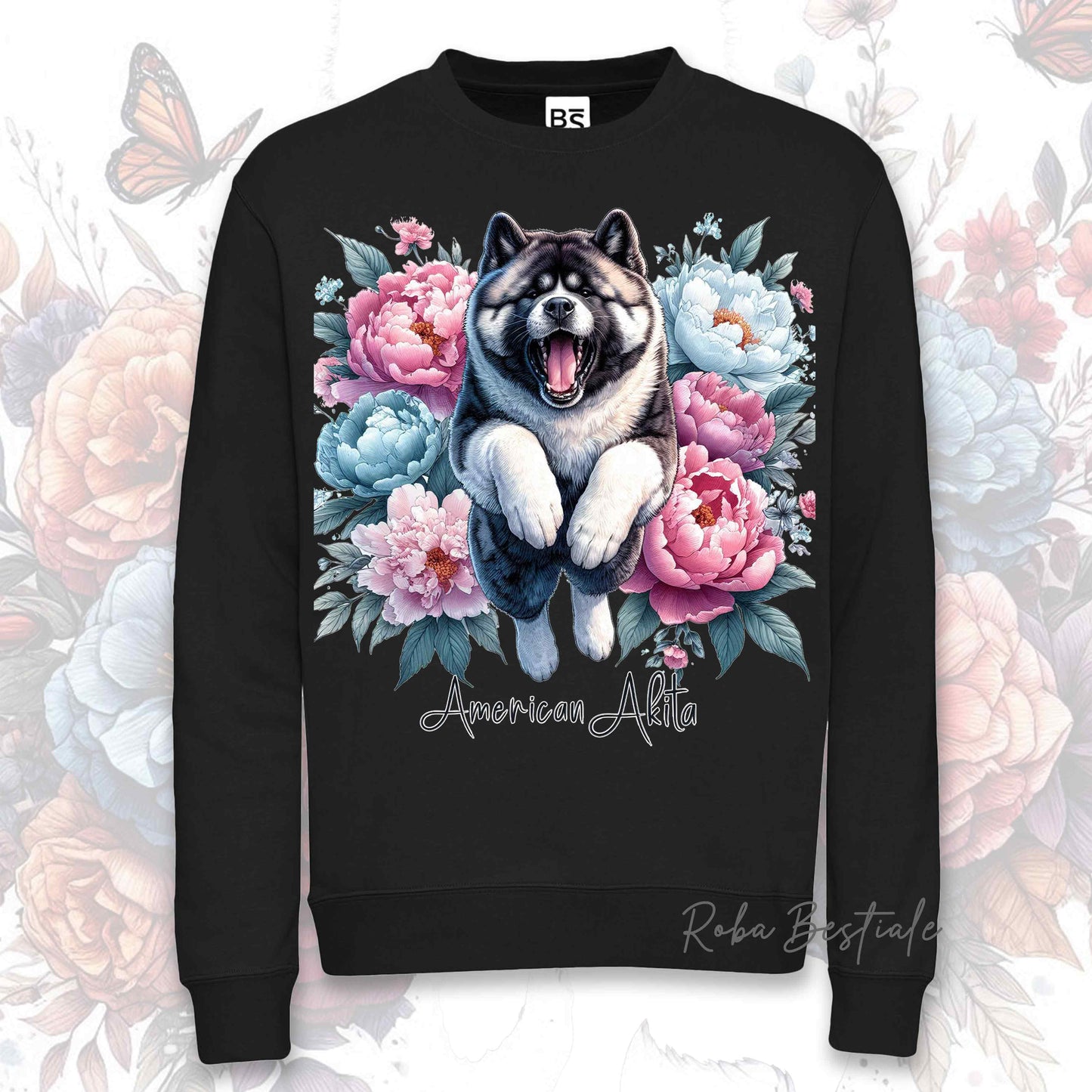 Felpa Invernale PEONY - AKITA AMERICANO - Girocollo, Unisex, in tanti colori! - dalla XS alla 3XL