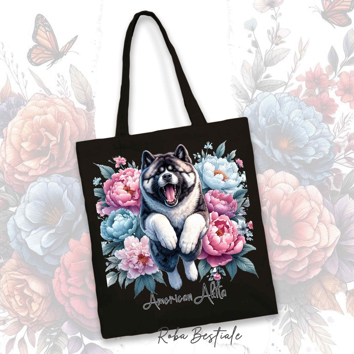 Shopper PEONY - AKITA AMERICANO - Diversi colori disponibili - 100% Cotone