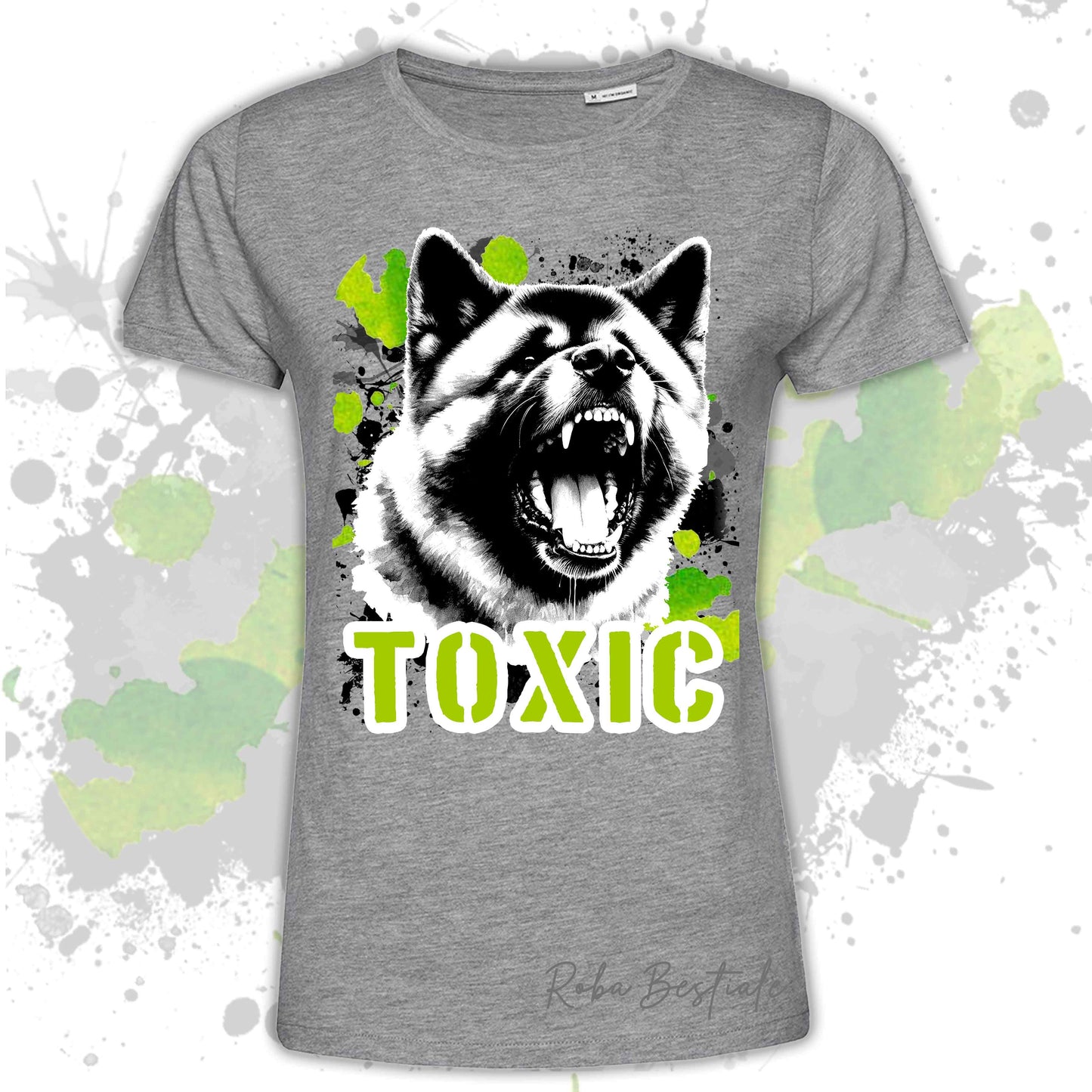 T-Shirt TOXIC - AKITA AMERICANO - Uomo o Donna, disponibile in tanti colori - dalla XS alla 5XL