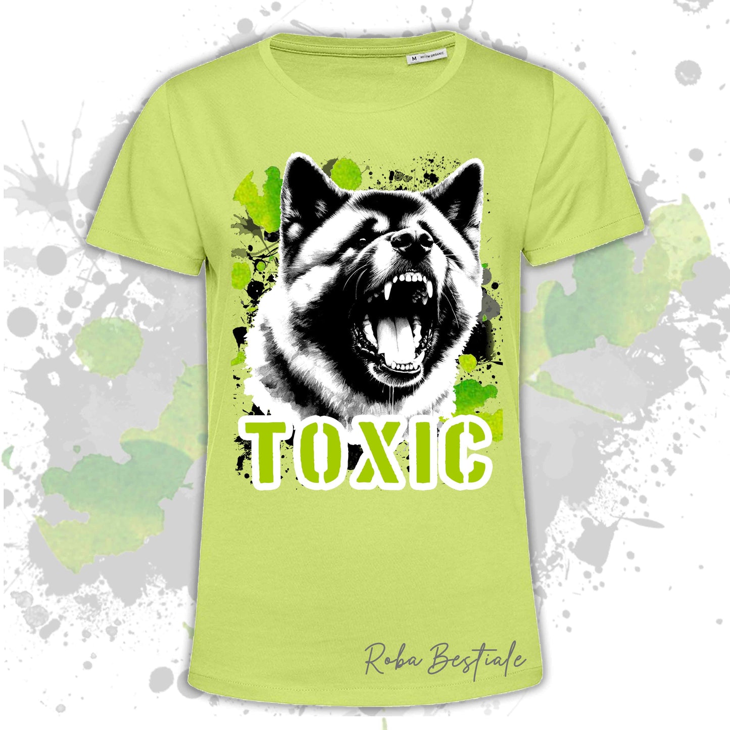 T-Shirt TOXIC - AKITA AMERICANO - Uomo o Donna, disponibile in tanti colori - dalla XS alla 5XL