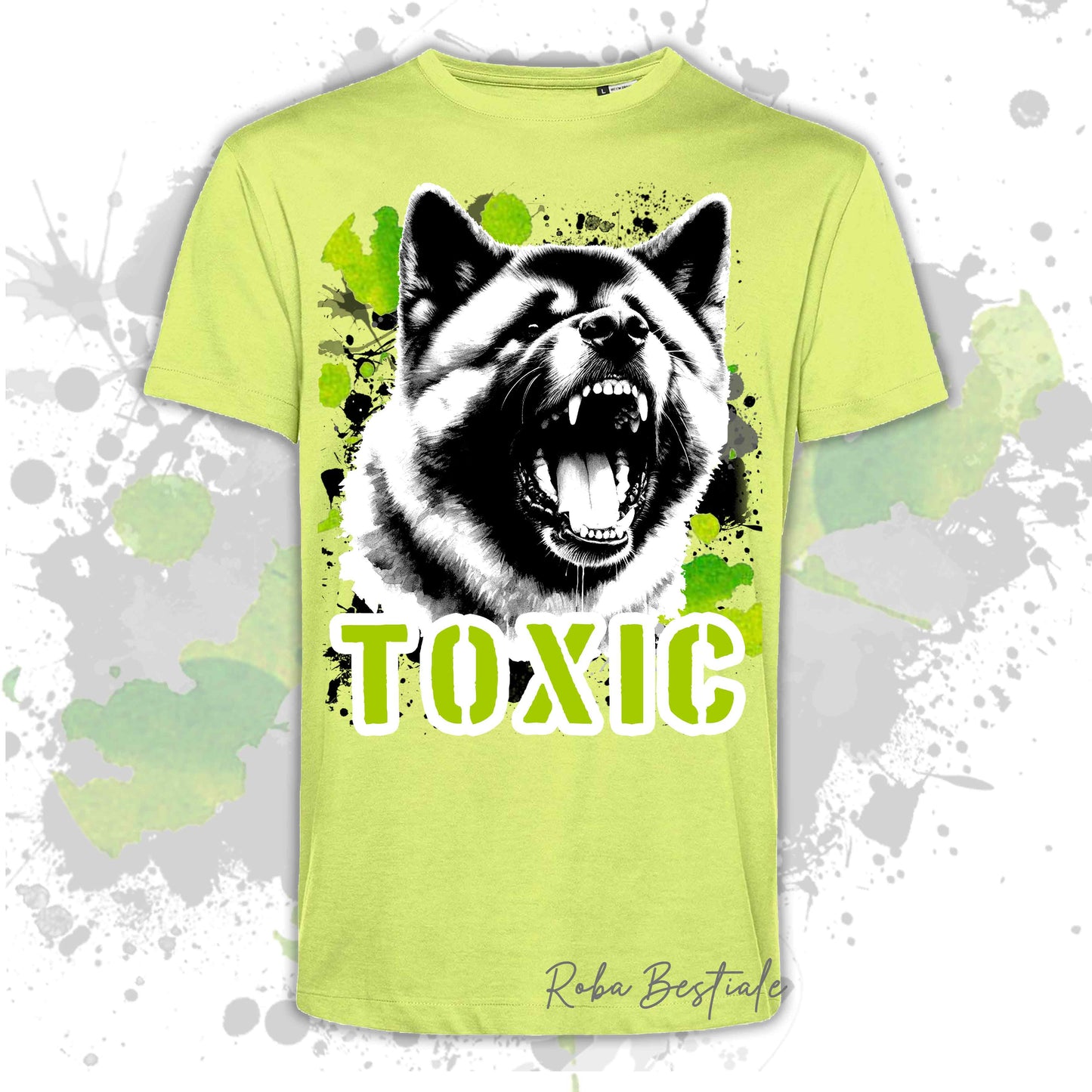 T-Shirt TOXIC - AKITA AMERICANO - Uomo o Donna, disponibile in tanti colori - dalla XS alla 5XL