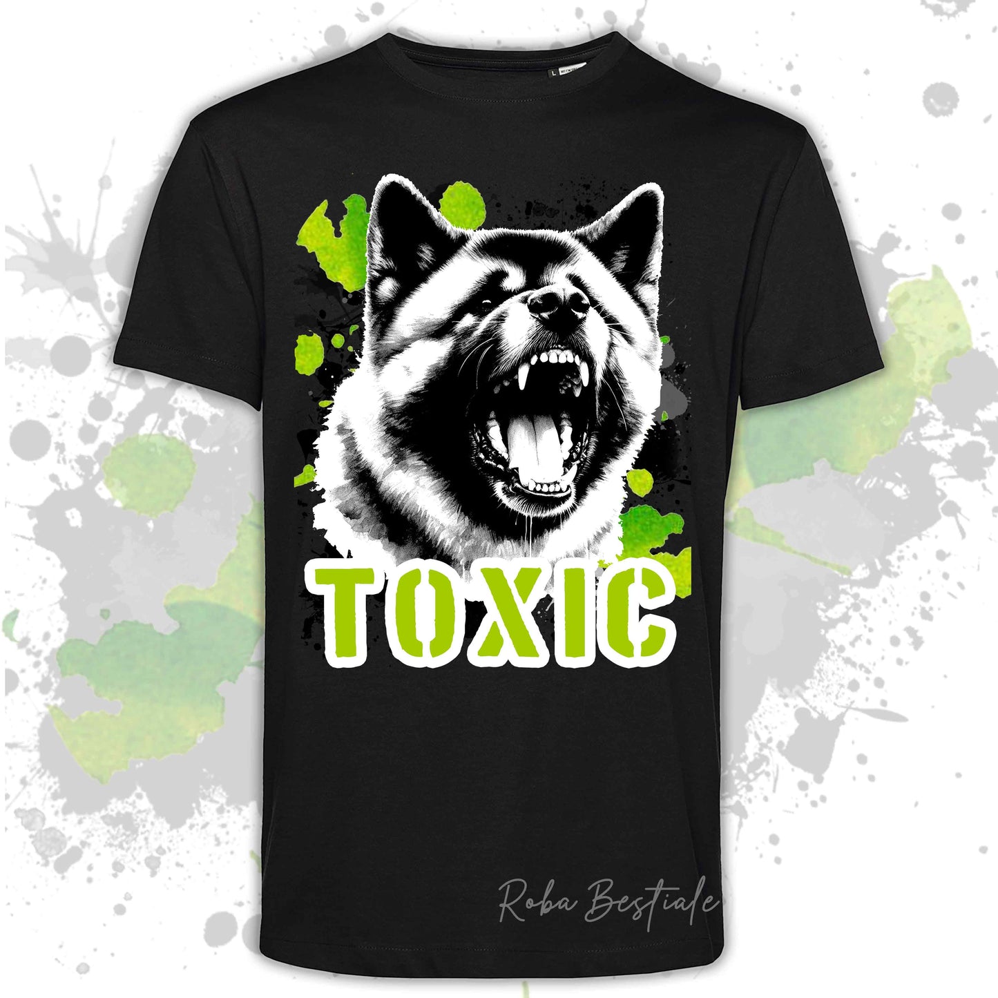 T-Shirt TOXIC - AKITA AMERICANO - Uomo o Donna, disponibile in tanti colori - dalla XS alla 5XL
