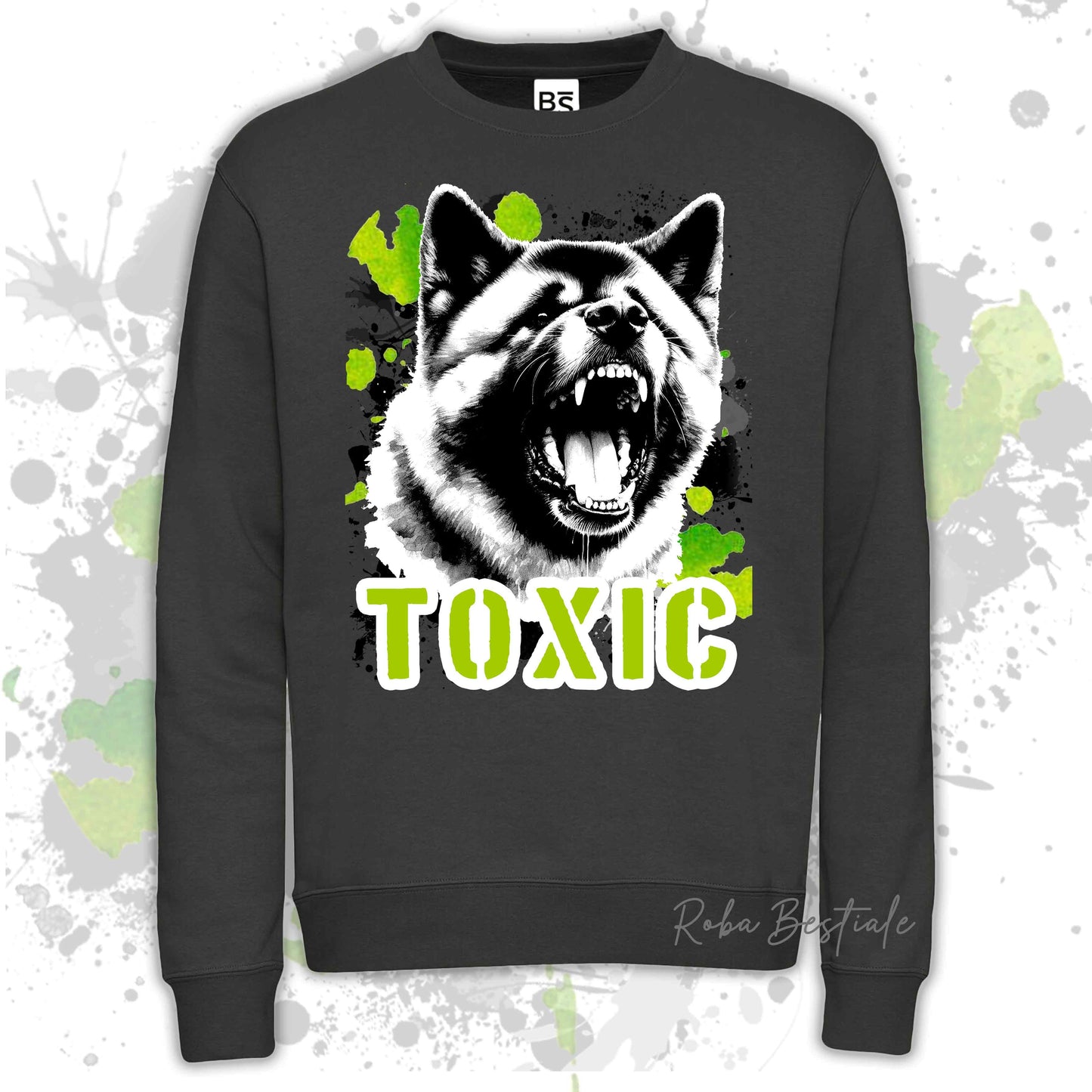 Felpa TOXIC - AKITA AMERICANO - Girocollo, Unisex, in tanti colori! - dalla XS alla 3XL
