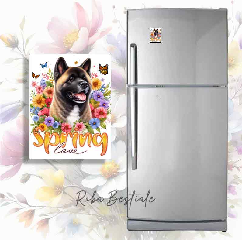 SPRING LOVE Magnet - AMERICAN AKITA