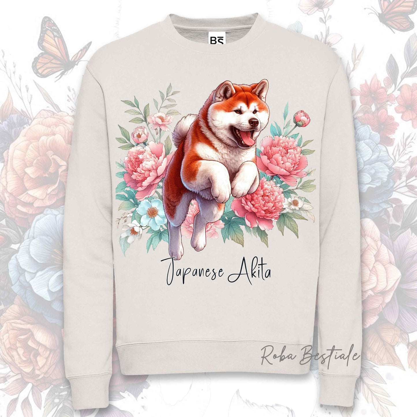 Felpa Invernale PEONY - AKITA INU Rosso - Girocollo, Unisex, in tanti colori! - dalla XS alla 3XL