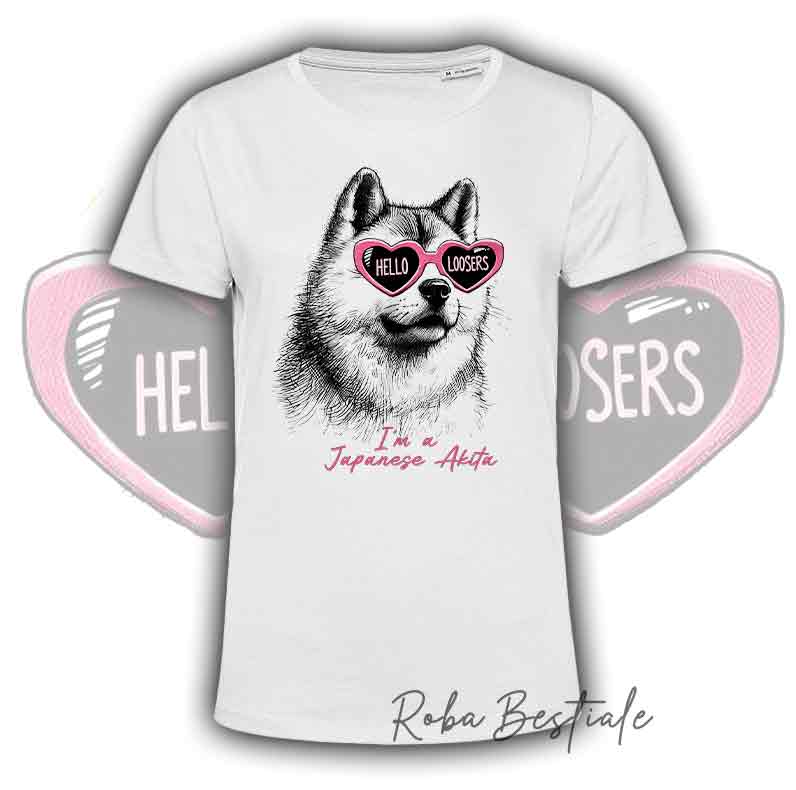 T-Shirt HELLO LOOSERS - AKITA INU Rosso