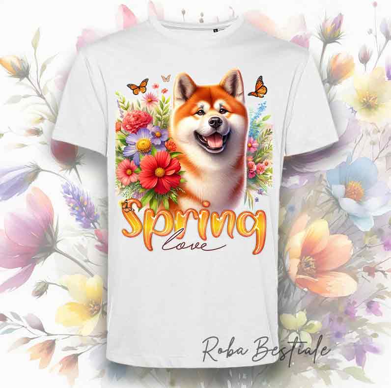 SPRING LOVE T-Shirt - AKITA INU Red