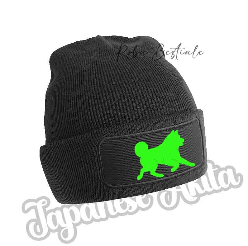 AKITA INU Beanie - BLACK, BLUE NAVY or BABY PINK Winter Hat - Silhouette in your choice of color
