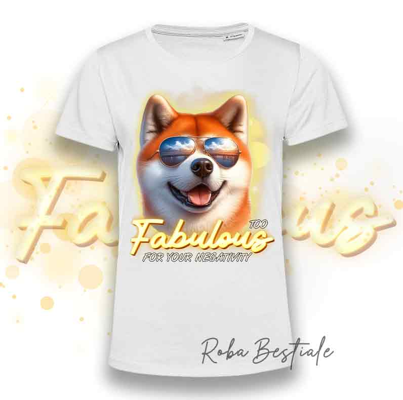 T-Shirt TOO FABULOUS - AKITA INU Rosso