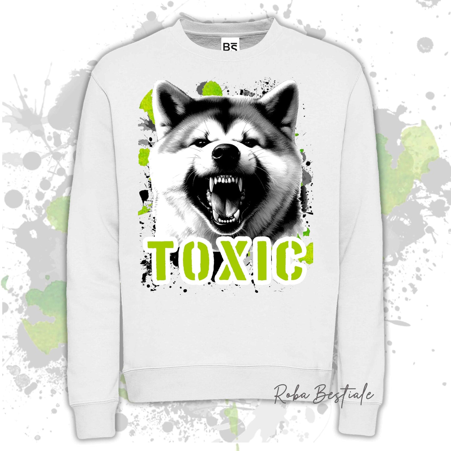 Felpa TOXIC - AKITA INU - Girocollo, Unisex, in tanti colori! - dalla XS alla 3XL