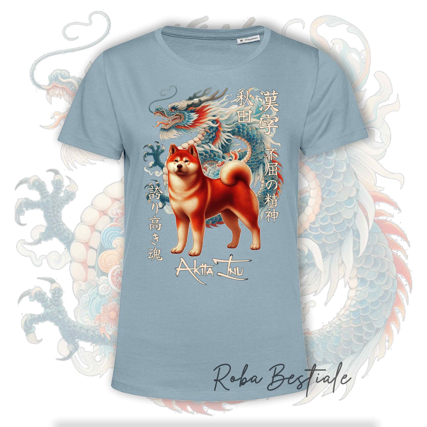 T-Shirt JAPAN STYLE "DRAGON" - AKITA INU Rosso - da DONNA, in tanti colori! Dalla XS alla 3XL