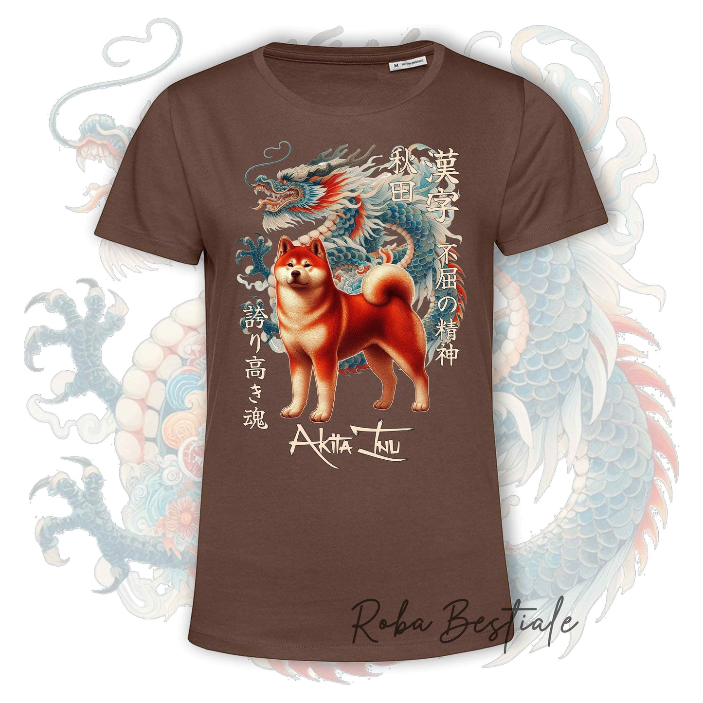 T-Shirt JAPAN STYLE "DRAGON" - AKITA INU Rosso - da DONNA, in tanti colori! Dalla XS alla 3XL