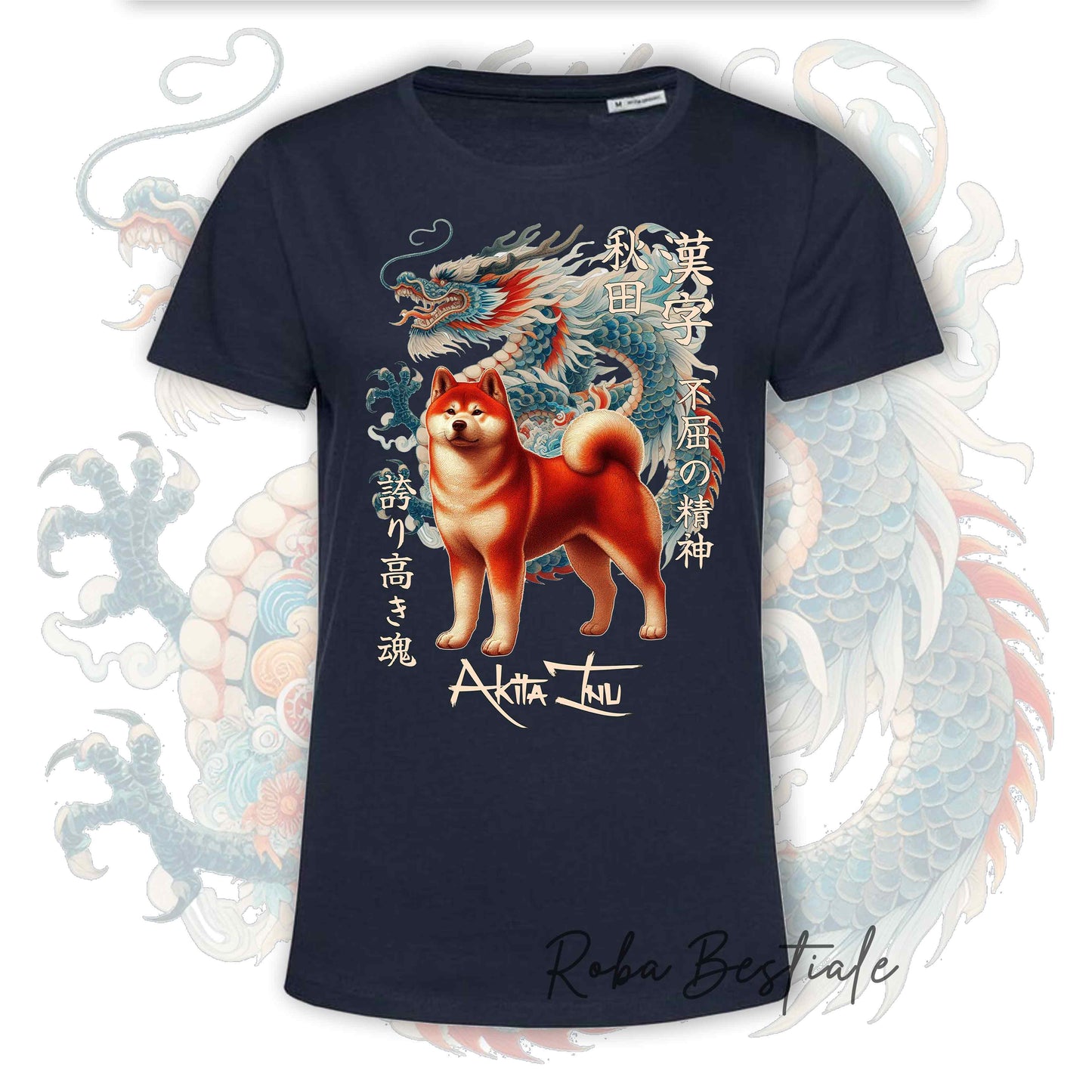 T-Shirt JAPAN STYLE "DRAGON" - AKITA INU Rosso - da DONNA, in tanti colori! Dalla XS alla 3XL