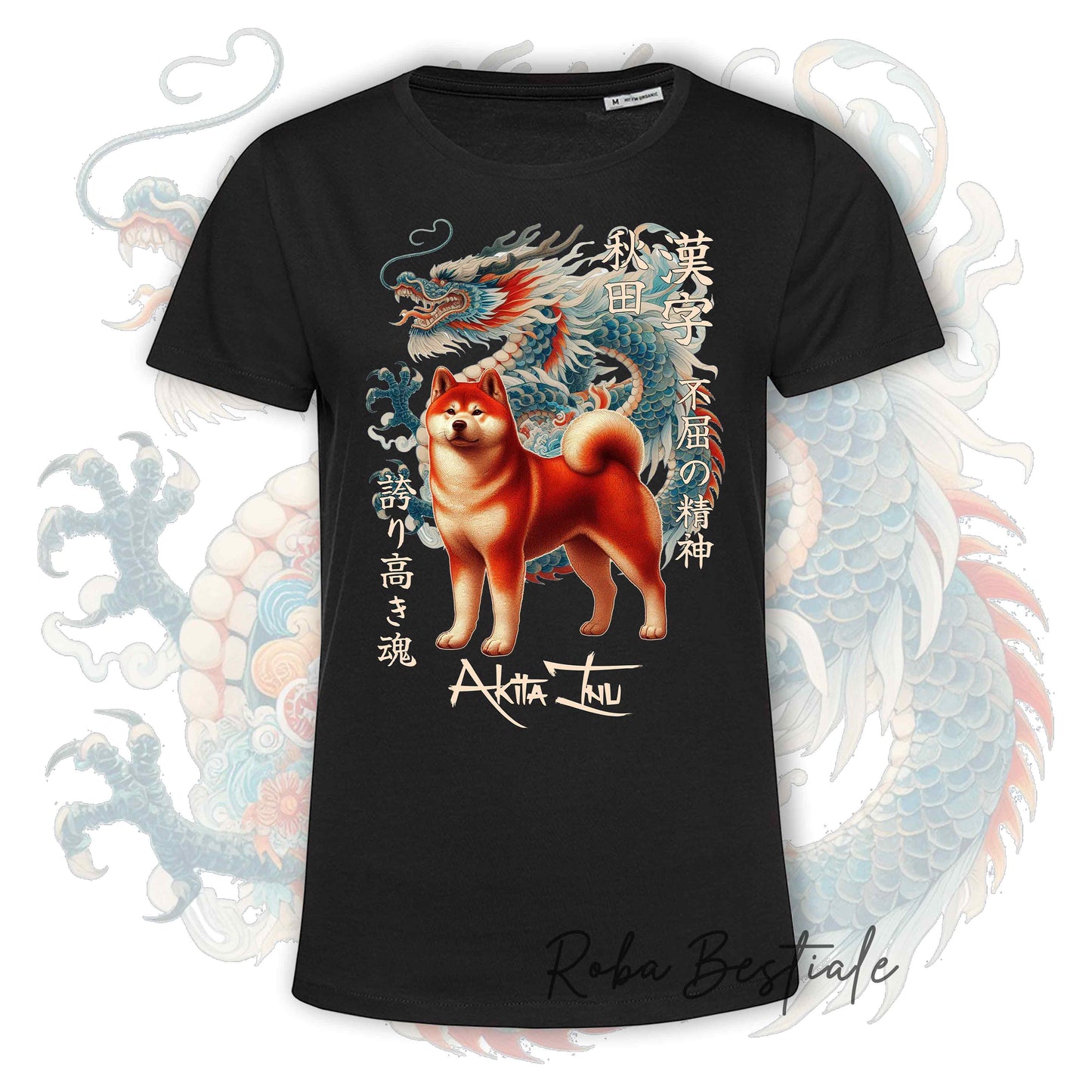 T-Shirt JAPAN STYLE "DRAGON" - AKITA INU Rosso - da DONNA, in tanti colori! Dalla XS alla 3XL