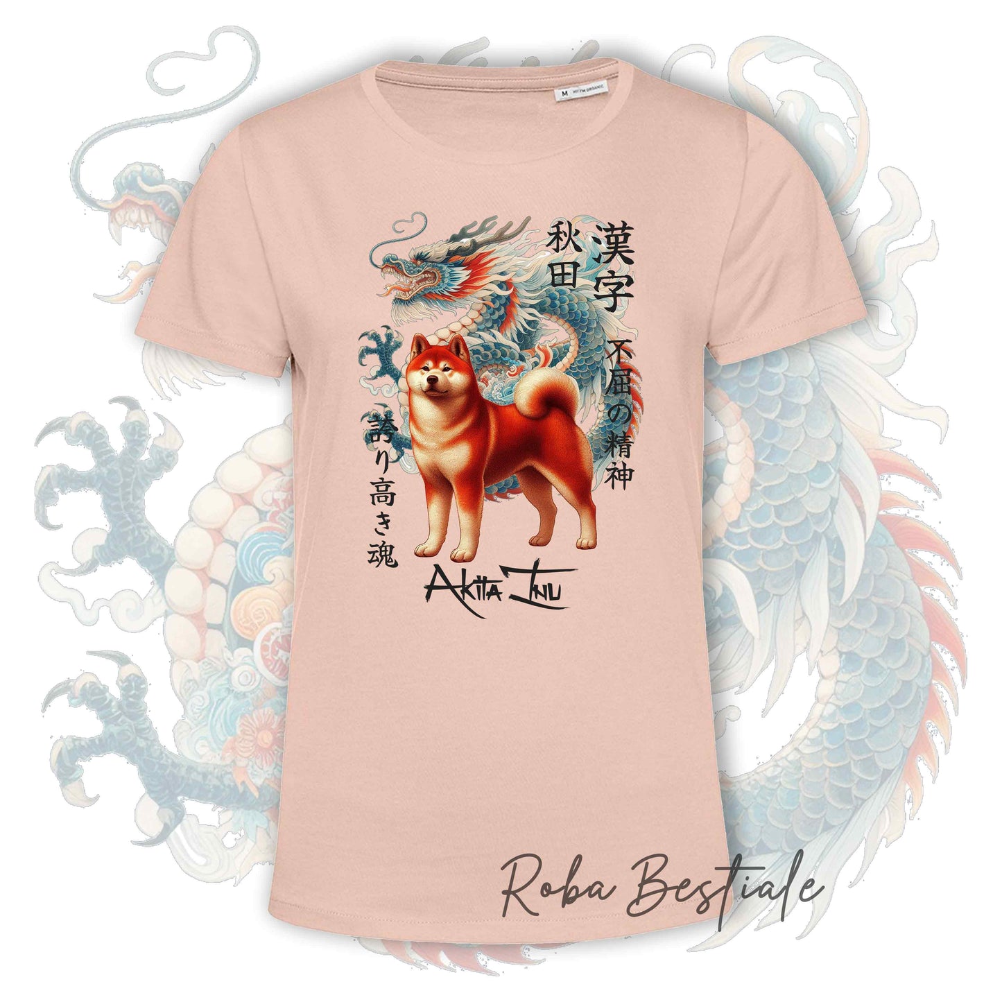 T-Shirt JAPAN STYLE "DRAGON" - AKITA INU Rosso - da DONNA, in tanti colori! Dalla XS alla 3XL