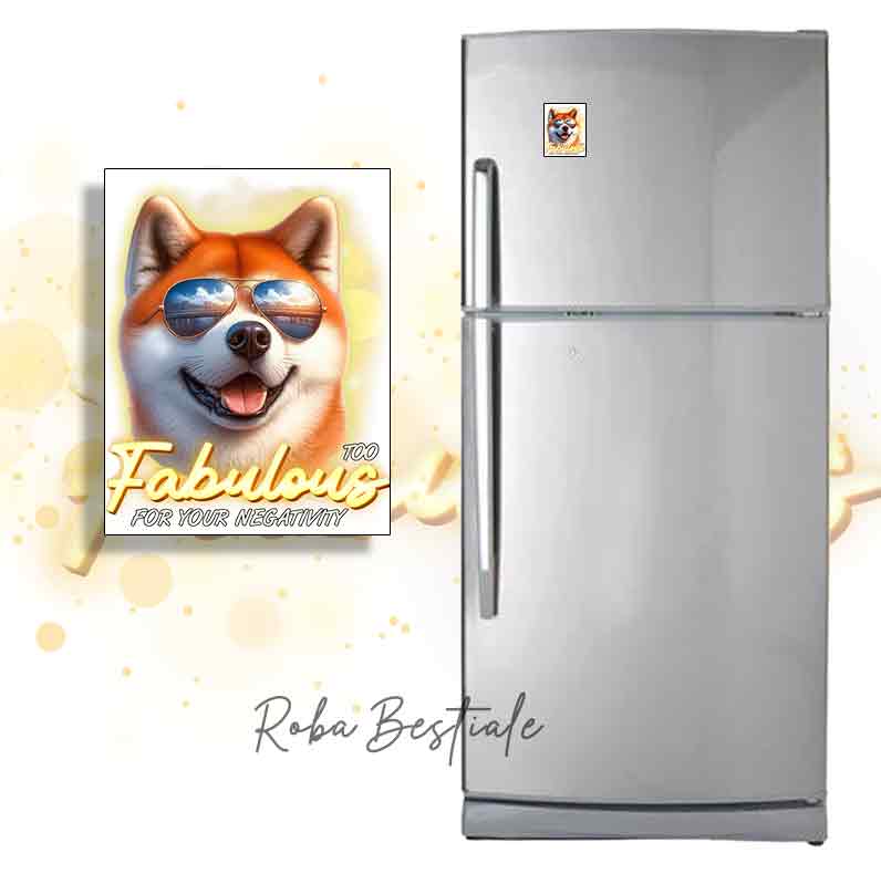 Magnet TOO FABULOUS - AKITA INU Red