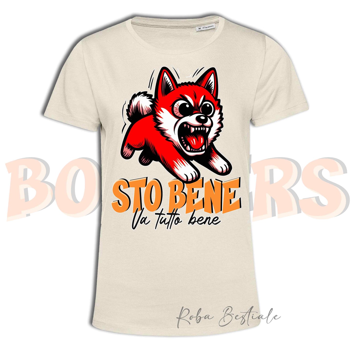 T-Shirt BONKERS - STO BENE - AKITA INU Rosso - Uomo o Donna - dalla XS alla 5XL