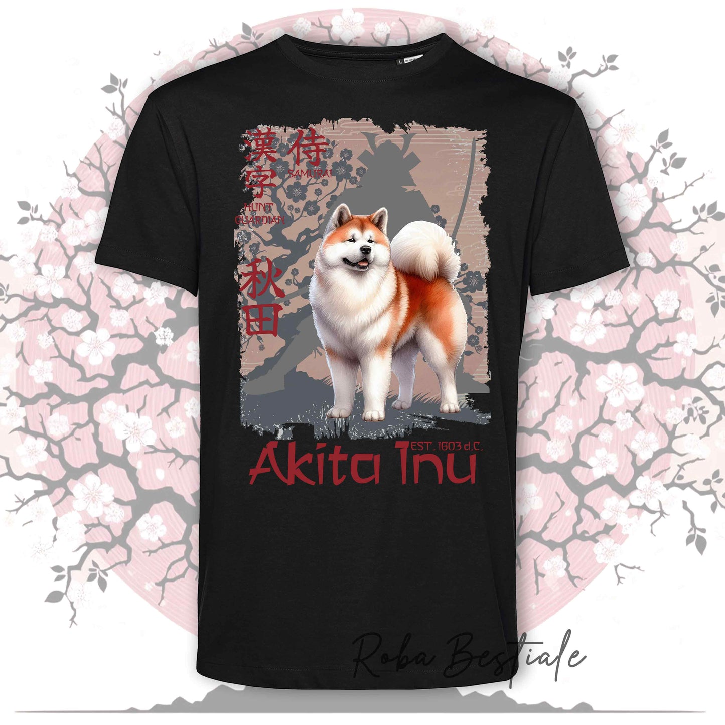JAPAN PRIDE T-Shirt - AKITA INU red