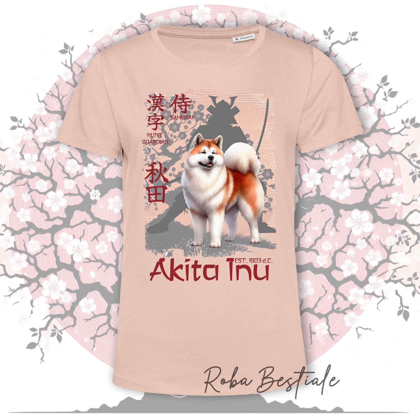 T-Shirt JAPAN STYLE "PRIDE" - AKITA INU Rosso - da DONNA, in tanti colori! Dalla XS alla 3XL