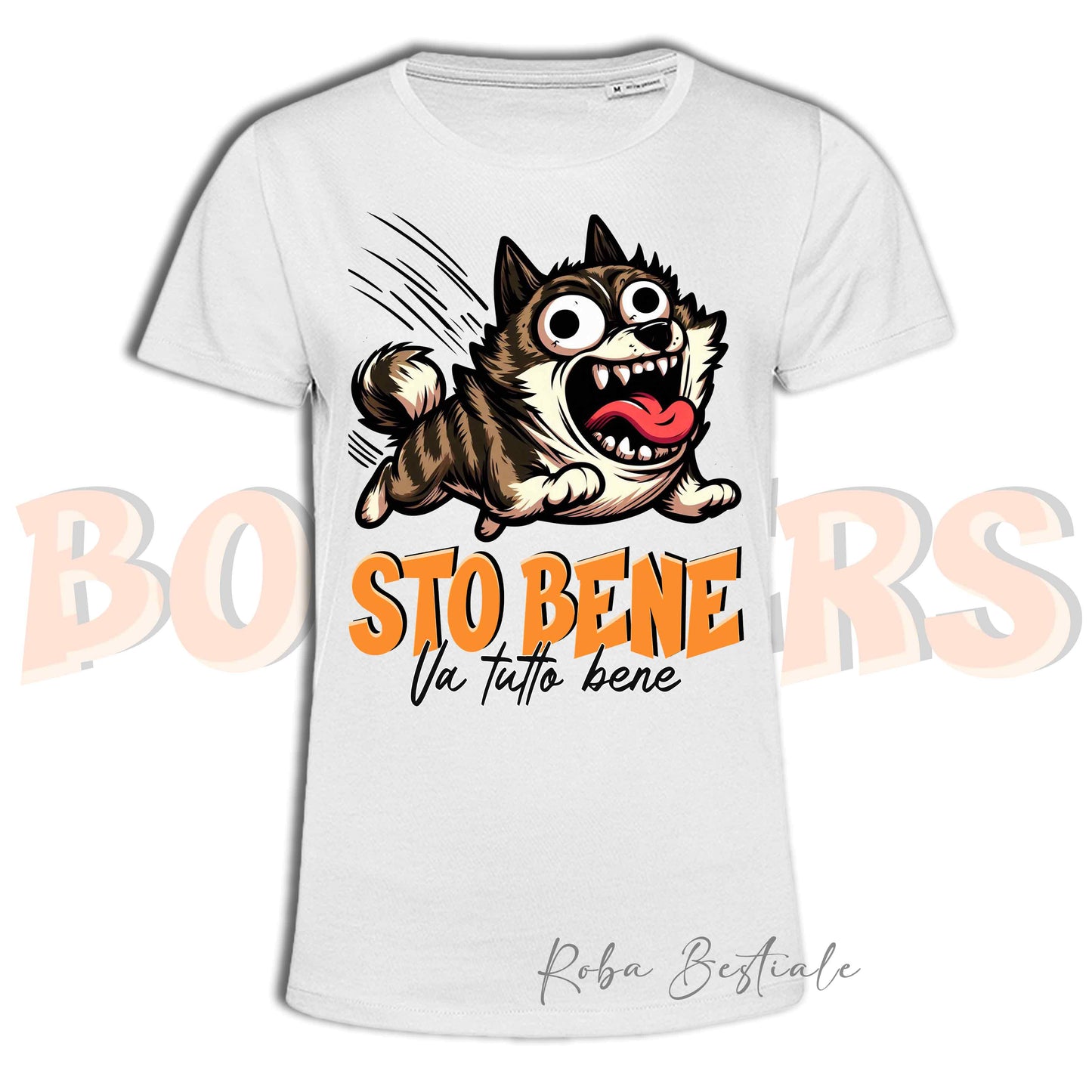 T-Shirt BONKERS - STO BENE - AKITA INU Tigrato - Uomo o Donna - dalla XS alla 5XL