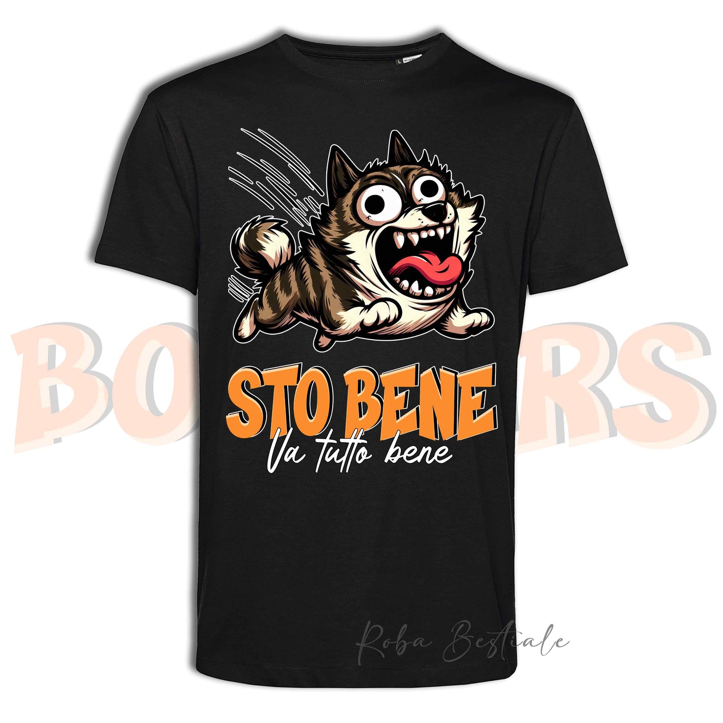 T-Shirt BONKERS - STO BENE - AKITA INU Tigrato - Uomo o Donna - dalla XS alla 5XL